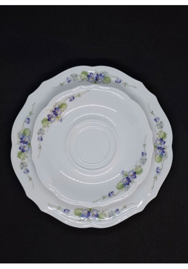 Röslau Menekşe Vintage Çay Fincanı 3 Parça 210 Ml Mor-beyaz