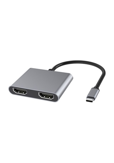 Sones 4'ü 1 Arada Çok İşlevli Usb-c / Type-c - Pd Usb-c / Type-c +usb 3.0 +çift Hdmı Hub Yerleştirme İstasyonu Gri