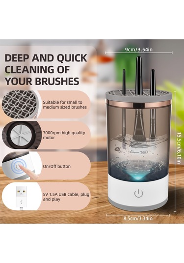 Loujın Kozmetik Fırça Temizleyici - Usb İle Çalışan Otomatik