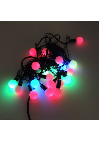Misket Top Rgb Yılbaşı Ağaç Bahçe Ip Süs Aydınlatma 20 Led Işık 3