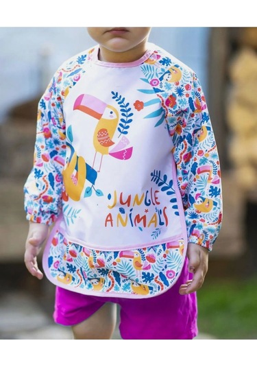 Uzun Kollu Mama ve Aktivite Önlüğü Jungle 6-24 Ay Pembe