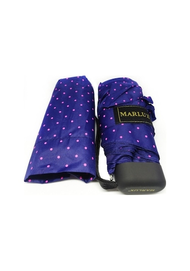 Eleven Markets Mini Cep Boy Bayan Şemsiye 17 Cm, Ultra Mini Şemsiye Mavi - Mor