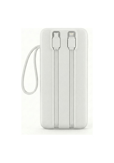 Ven-dens Vd-pb061 20000mah Premium Powerbank Dahili Çift Kablolu BEYAZ