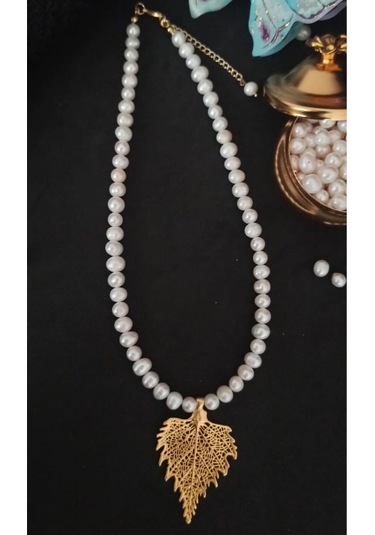 24k Altın Kaplama 1. Kalite Gerçek İnci Yaprak Detaylı Tasarım Fa Çok Renkli