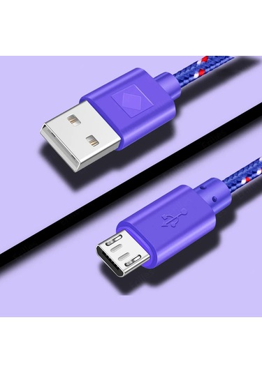 Maerknon60w Hızlı Şarj Mikro Usb Kablo Xiaomi Redmi Samsung Uyumlu S6 S7 İçingökyüzü Mavi0.75 M