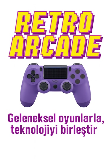 Yeni Nesil Ps4 Kolu Kablosuz Şarj Edilebilir Titreşimli Mor Renk