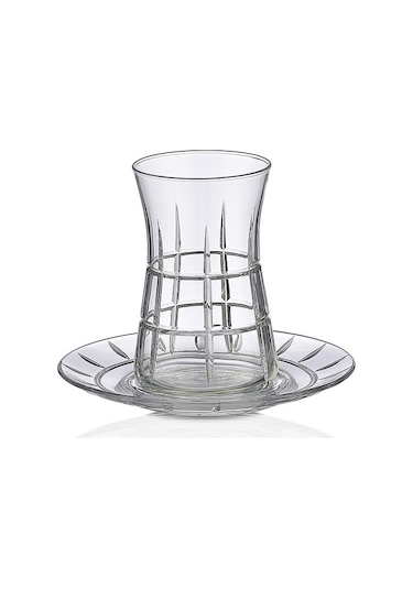 Kcd Carre 6 Kişilik 12 Parça Çay Bardak Seti Gri