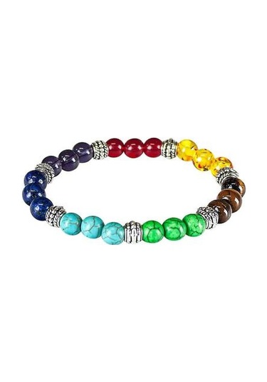 7 Farklı Renkte Çakra Bilezik Altın - Bej