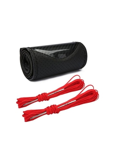 Novahub Kırmızı 38cm Direksiyon Kılıfı: Katlanabilir, Rahat Tutuşlu, Dekoratif, Mikrofiber Sahte Deri Kırmızı