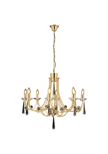 Lampaluce Klasik Metal Altın Renk Avize 8'li 70cm Altın