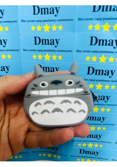 Apple Airpods Pro 3. Nesil 2025 Uyumlu Figürlü Silikon Kılıf Anahtarlıklı Kılıf Gri - Beyaz