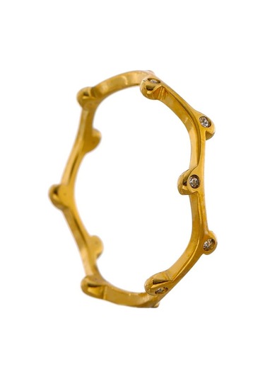 Eetit Paslanmaz Çelik Kübik Zirkonya Yuvarlak Yüzük Takı Kadınlar İçin 6 Altın