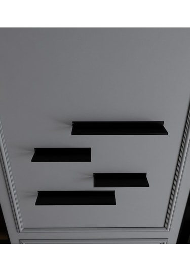 Rafburada® Siyah Dekoratif Metal Duvar Rafı, Kitaplık