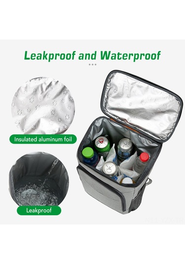 Yaozixa Sıcak-sojuk Saklama Özelliğiyle Büyük Kapasiteli Outdoor Piknik Çanta, Oxford Kumaş, Sızıntı Engeli, Çift Omuzlu, Siyah-kırmızı Çok Renkli