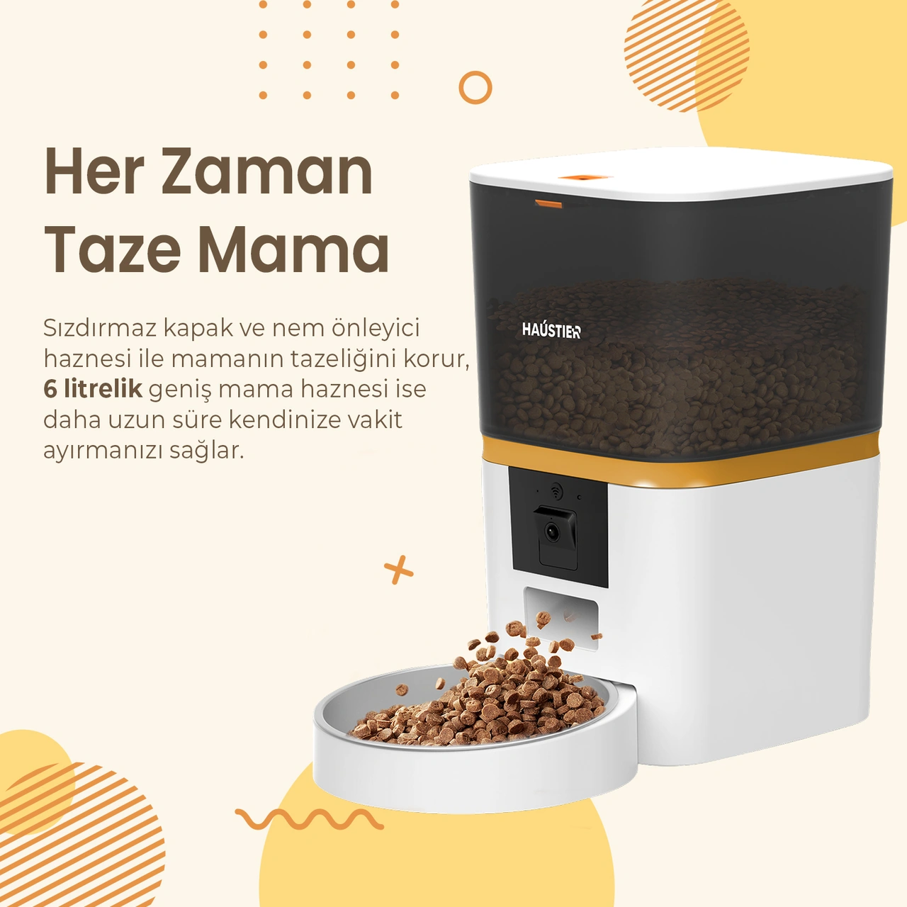 Haustier Qq009 1080p Fhd Kameralı, Akıllı Kedi Mama Kabı