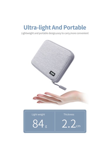 Yifomall Bubm Dıss-pvc Gri Dijital Saklama Çantası - Hafif Mini, Veri Kablosu, Kulaklık, Usb, Hafıza Kartı Birleşik Depolama Çantası Gri