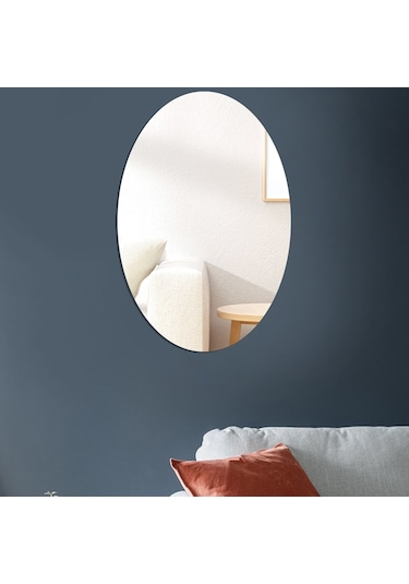 Sones 30cm X 20cm Oval Akrilik Ayna Stereo Duvar Çıkartmaları Ev Dekorasyonu Yumuşak Ayna Altın Diğer
