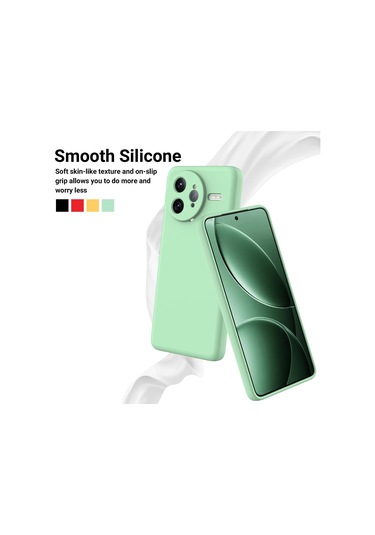 Xiaomi Poco F7 Ultra Düz Renk Sıvı Silikon Damlamaz Tam Kapsama Telefon Kılıfı Yeşil