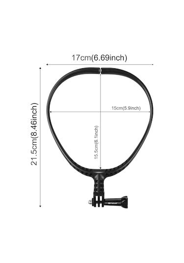 Gopro Aksiyon Kameraları İçin Puluz Tembel Ayarlanabilir Boyun Braketi Siyah