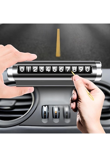 Metal Kasa Araç İçi Park Telefon Numaratörü Çevirmeli Oto Cam Fosforlu Parkmatik Kart