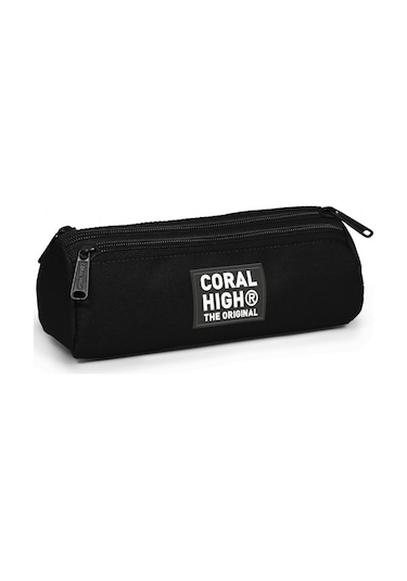 Coral High Erkek Çocuk Siyah Gri Üç Gözlü Okul Kalem Çantası 31040
