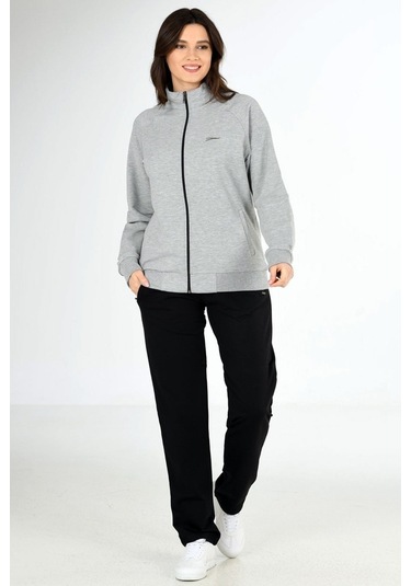 Trend Hill Gri Melanj Kadın Büyük Beden Eşofman Takım Edy201836B