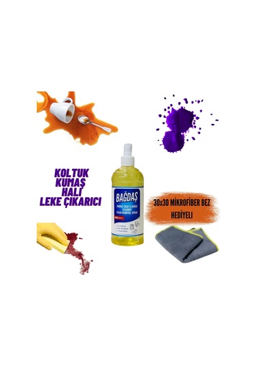 Bağdaş Koltuk Kumaş Ayakkabı Çok Amaçlı Leke Çıkartıcı 400 ML + Mikrofiber Bez