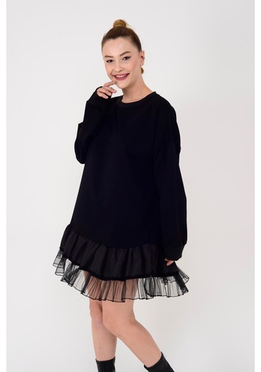 Park Moda Tütülü Elbise Sweat Siyah