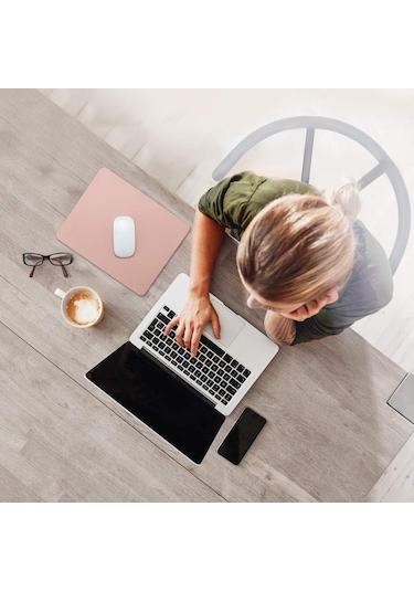 Su Geçirmez Mouse Pad 27x21cm, Pu Deri Çift Renkli Kare Mouse Pad