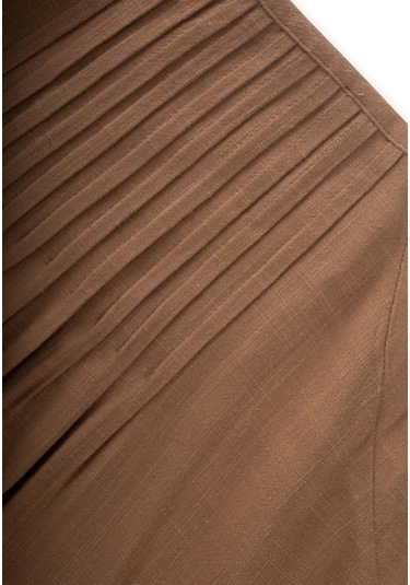 Cigit Nervüllü Keten Elbise 2-7 Yaş Caramel Caramel