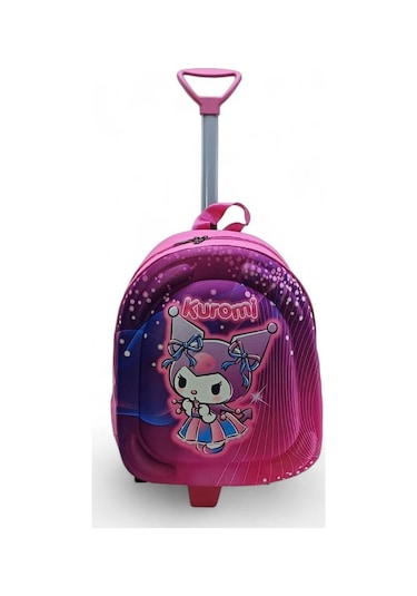 Anaokulu Çekçekli Sırt Çantası 3d Kabartmalı Kreş Kız Çocuk Çantası Kuromi