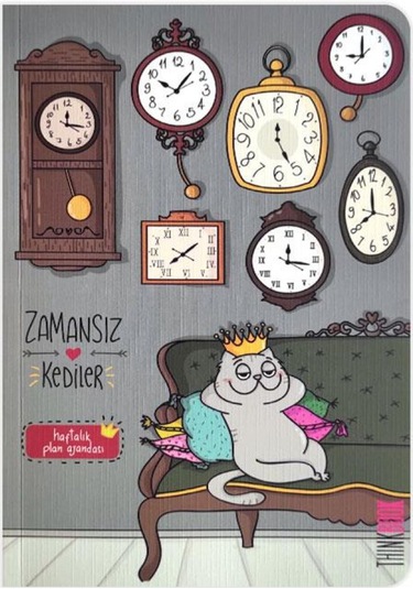 Thinkbook Zamansız Kedi Saatler 15x21,5 Çok Renkli