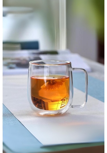 Cam Çift Cidarlı Bardak 350 Ml Şeffaf