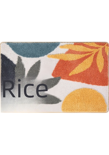 Yunboo Ev İçin Fluffy Floklu Paspas - Banyo, Mutfak, Giriş Anti Kayma Mat - Yeşil Bambu Desenli 40x60 Cm Diğer