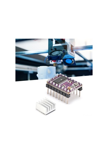 Gajeena Drv8825 Adım Motor Sürücü Modülü, 8.2-45v Dc, 2.5a Akım, 6 Bölme Ayarı, Isı Dağıtıcı, 3d Yazıcı Parçası