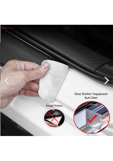 Toyota Corolla Uyumlu Deri Karbon Kapı Eşiği Koruyucu Bant 4 Adet