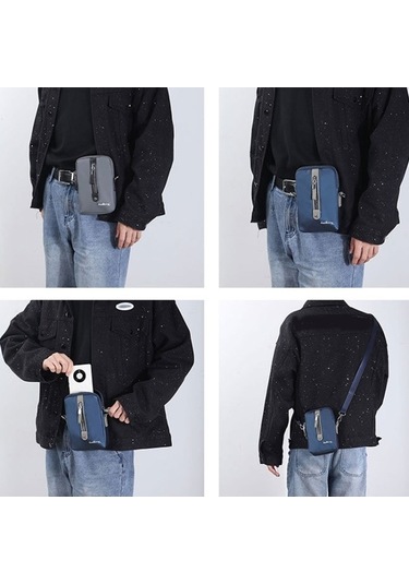 Novahub Baellerry Omuz Çantası Basit Tasarım, Büyük Kapasiteli Messenger Çanta İş Fermuar Cüzdan Grey Kahverengi Kahverengi