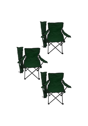 Bofigo 3'lü Kamp Sandalyesi Piknik Sandalyesi Katlanır Sandalye Taşıma Çantalı Kamp Sandalyesi Yeşil