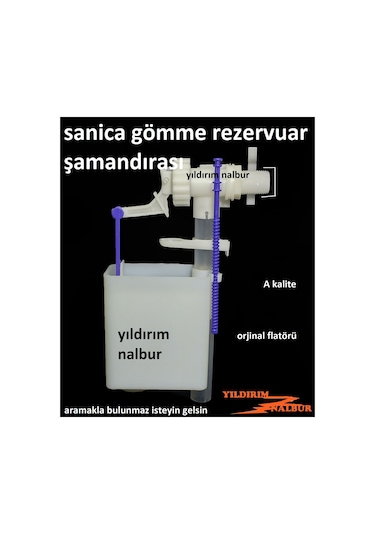 Sanica Gömme Rezervuar Şamandırası Sanica Rezervuar İç Takım Flat Beyaz