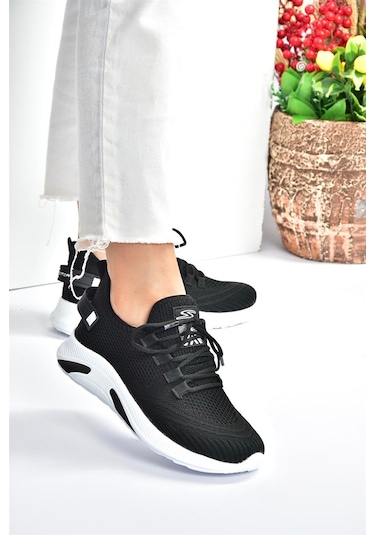Fox Shoes Siyah/beyaz Triko Kumaş Kadın Spor Ayakkabı M702006204 Siyah/beyaz-kumaş Çok Renkli