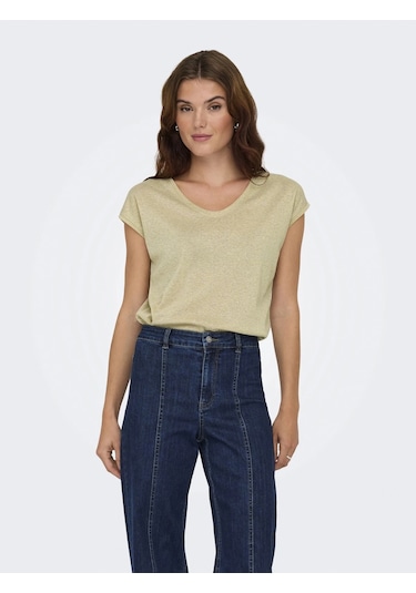 Only 15136069 V Yaka Kolsuz Kadin Body - Sari Sarı