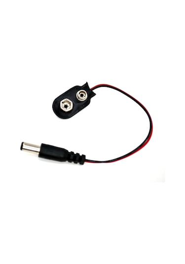 9v Yassı Pilden Elektrik Alma Soketi 2,1mm Erkek Dc Jaklı
