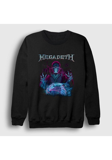 Presmono Unisex Cyber Army Megadeth Sweatshirt Siyah