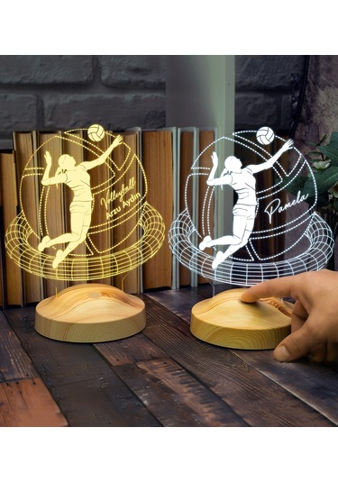 Voleybolcu Hediyesi, Voleybol Oyuncusuna Hediye Kişiye Özel Led Lamba, Voleybol Sevenlere Özel Hediye Gece Lambası