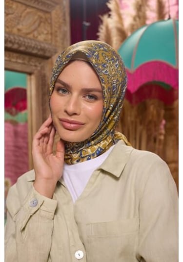 İpekhan Marrakech Koleksiyon Soft Eşarp 1210 - 02 Hardal Hardal