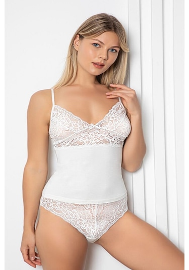 Alissa 603 Kadın Atlet Külot Takım-ekru Ekru