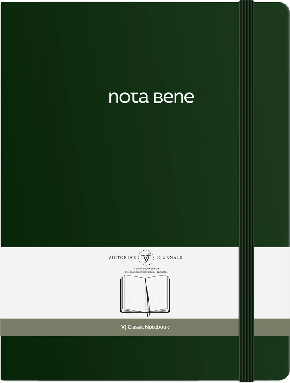 Nota Bene Classic Sert Kapak Defter, 19x25 Cm, Çizgili Yeşil
