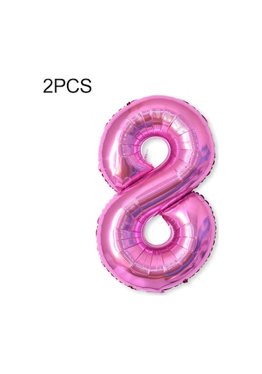 2 Adet 40 Inç Alüminyum Folyo Numarası Balonlar Doğum Günü Düğün Nişan Partisi Dekor Çocuk Topu Malzemeleri 8-gül Kırmızı