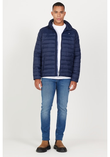 Erkek Lacı Standart Fit Normal Kesim Kapüşonlu Mont Lacı