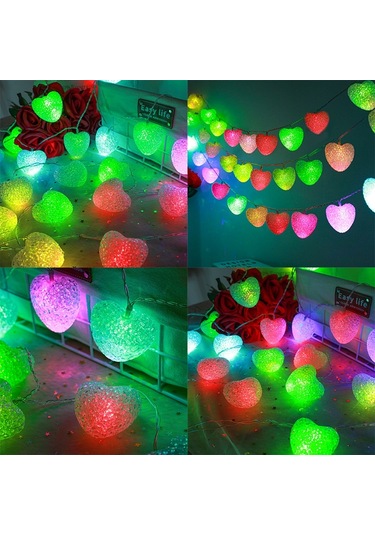 Sones 1.2m Led Aşk Yanıp Sönen Işık Dize Su Geçirmez Pil Kutusu Dekorasyon Işıkları 10 Işık Rengi